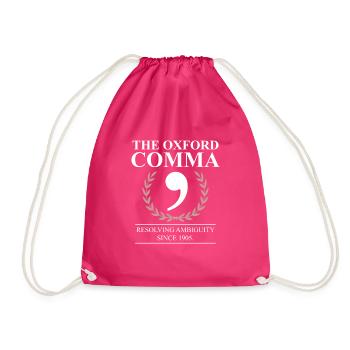 The Oxford Comma English Teacher Grammar Police - Turnbeutel - Fuchsia - Vorne