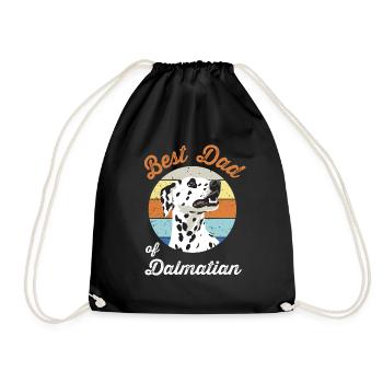 Dalmatian Design Best Dog Papa Vintage - Sac de sport léger - noir - Devant