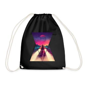 80s Retro Car - Drawstring Bag - black - Front