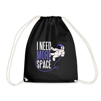 I need more space astronaut space Mars life - Drawstring Bag - black - Front