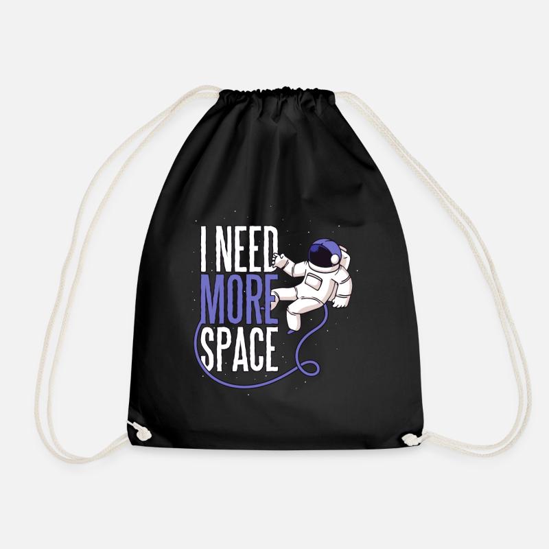 I need more space astronaut space Mars life - Drawstring Bag - black