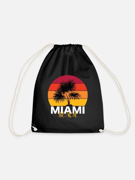 Miami Beach - Drawstring Bag - black