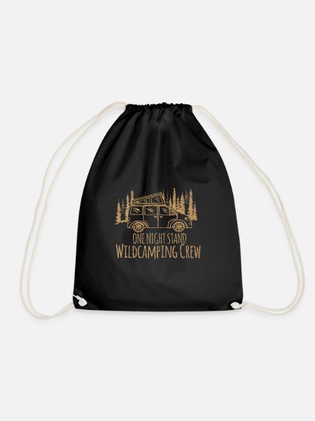 Wildcamping Crew - Für Spontancamper - Turnbeutel - Schwarz
