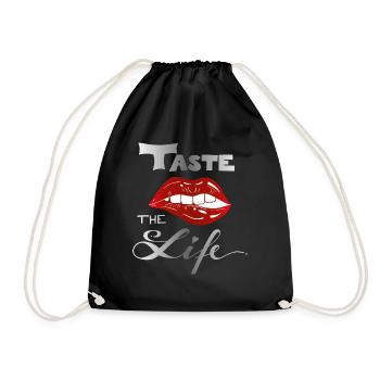 taste the life - Drawstring Bag - black - Front
