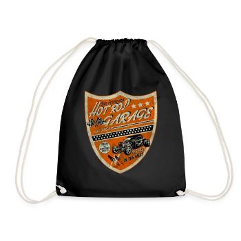 San Francisco hot rod garage - Drawstring Bag - black - Front