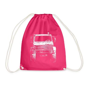 Unimog, commercial vehicle, truck, Unimog 406, tractor - Drawstring Bag - fuchsia - Front
