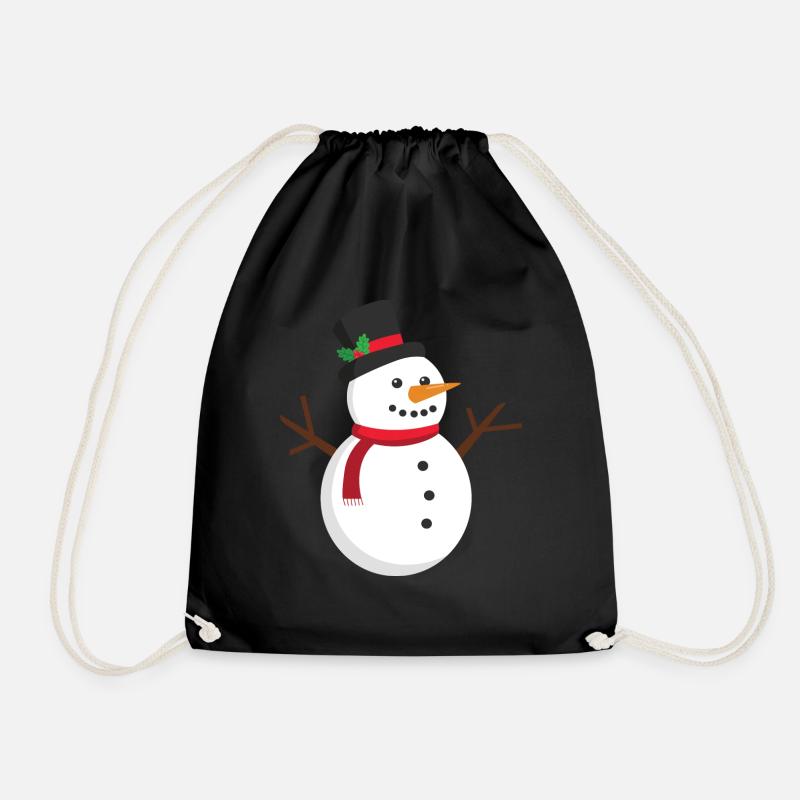 Schneemann - Turnbeutel - Schwarz