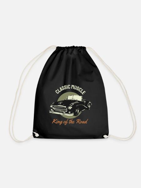 T Shirt Muscle Car - Classic Muscle Car - Turnbeutel - Schwarz