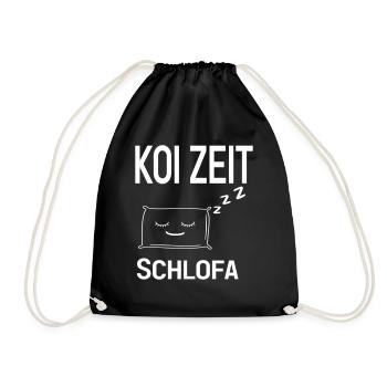 Koizeit Geschenk Schlafmütze - Turnbeutel - Schwarz - Vorne