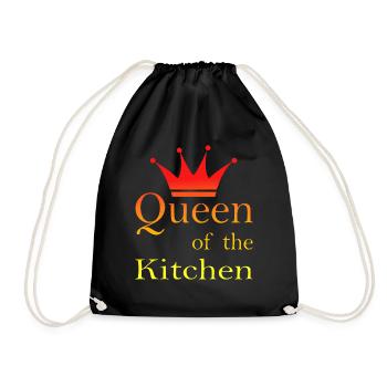 Kochen Koch backen Food Kitchen - Turnbeutel - Schwarz - Vorne
