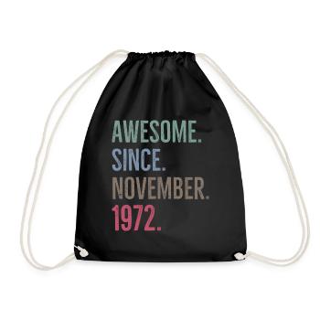 Génial depuis novembre 1972 - Sac de sport léger - noir - Devant