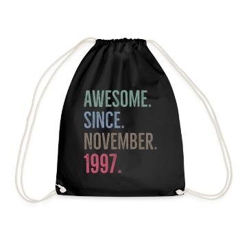 Awesome Since November 1997 - Drawstring Bag - black - Front