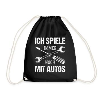 Autoschrauber Kfz-Mechaniker Automechaniker - Turnbeutel - Schwarz - Vorne