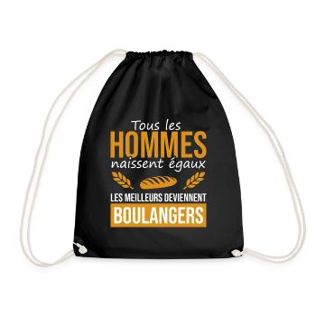 cadeau pour boulanger | boulangerie pain métier - Sac de sport léger - noir - Devant