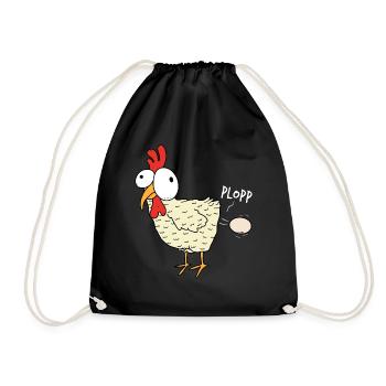 Funny Chicken Chicken Farmer Farmer - Drawstring Bag - black - Front