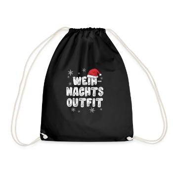 Weihnachts Outfit Partnerlook Weihnachten Familie - Turnbeutel - Schwarz - Vorne