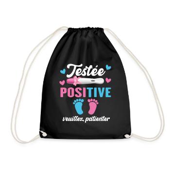 Testée Positive Veuillez Patienter Grossesse - Sac de sport léger - noir - Devant