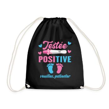 Testée Positive Veuillez Patienter Grossesse - Sac de sport léger - noir - Devant