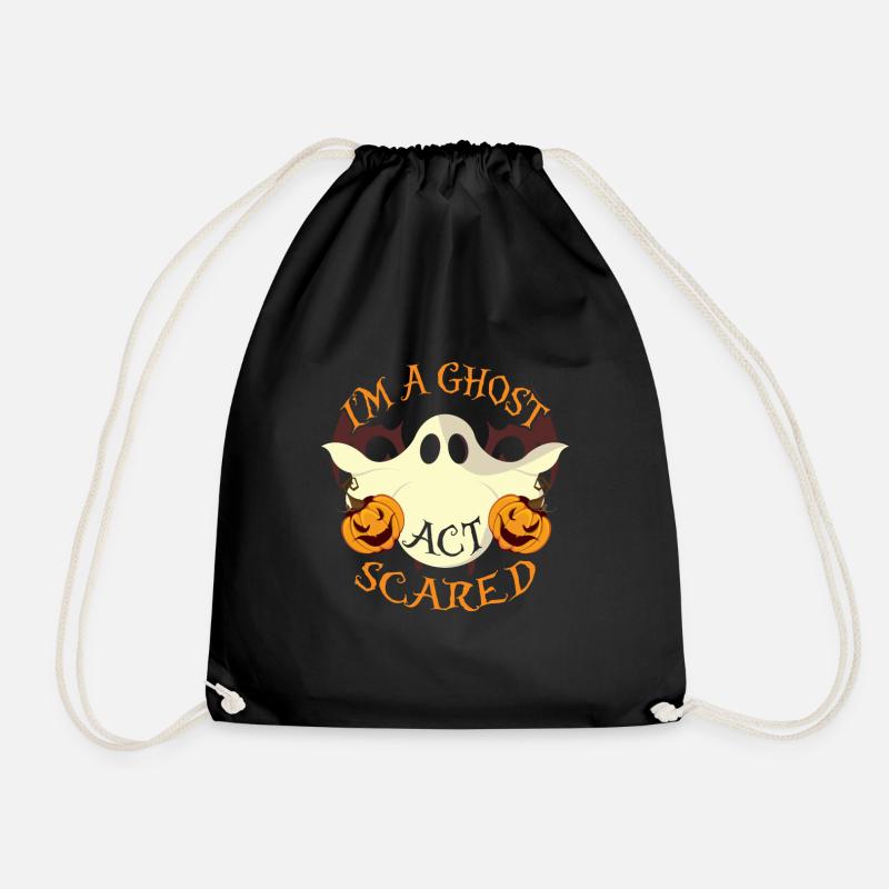 I'm A Ghost Act Scared - Drawstring Bag - black