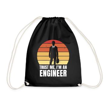 Vertrau mir, ich bin Ingenieur - Turnbeutel - Schwarz - Vorne