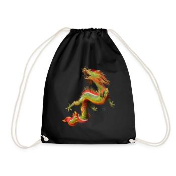 Chinesischer Drache - Turnbeutel - Schwarz - Vorne