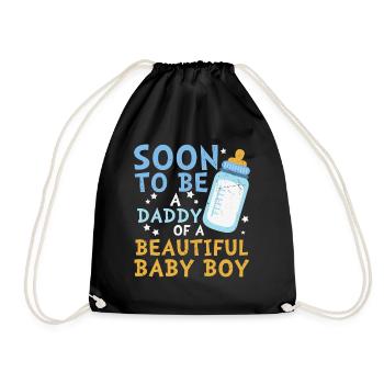 Soon to be a Daddy of a Boy - Drawstring Bag - black - Front