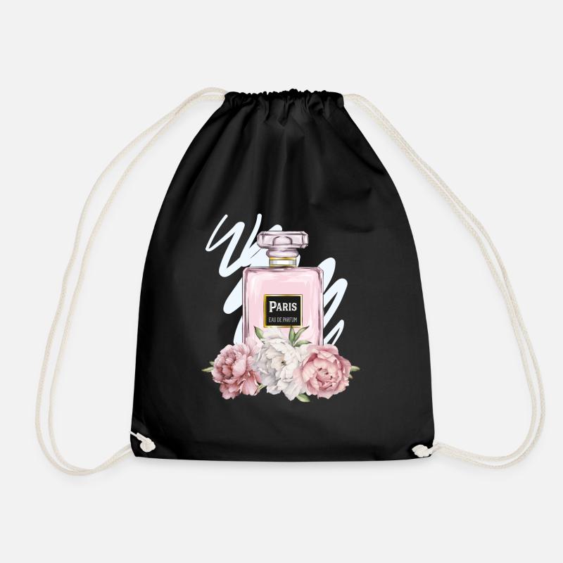 parfume bonjour paris Parfume Flakon mit Rosen - Turnbeutel - Schwarz