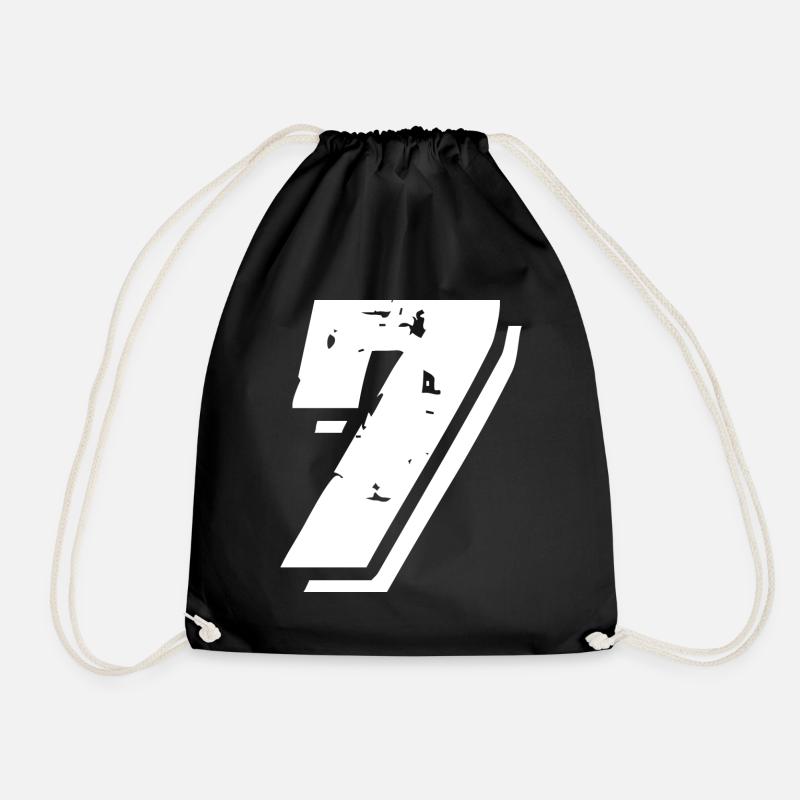 7 Zahl Symbol - Turnbeutel - Schwarz