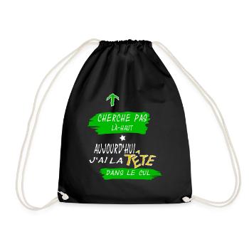 Tête dans le cul - Sac de sport léger - noir - Devant