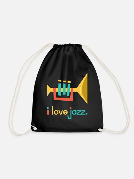 I love Jazz - Ich liebe Jazz Trompete Musiker - Turnbeutel - Schwarz