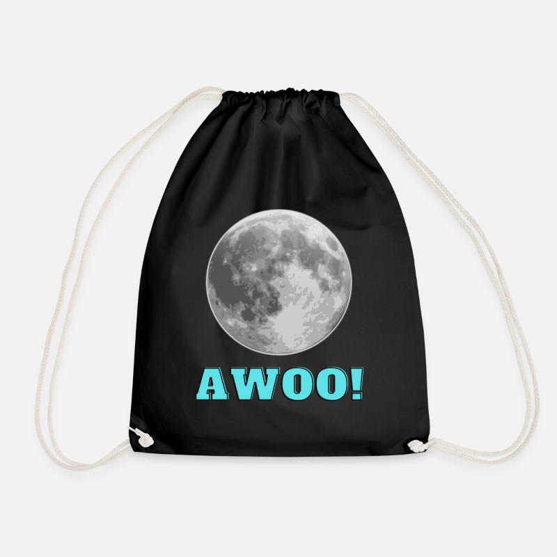 Awoo Vollmond, Werwölfe - Turnbeutel - Schwarz