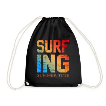 Windsurfing Surfsurfing Surfboard Summer Time - Drawstring Bag - black - Front