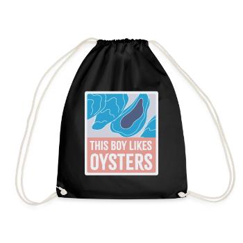 Boy Likes Huîtres Fruits de mer Chef Nature - Sac de sport léger - noir - Devant