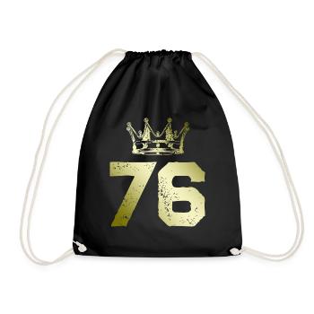 76 Number crown - Drawstring Bag - black - Front