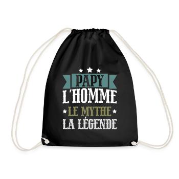 Papy l'homme le mythe la légende cadeau papy drôle - Sac de sport léger - noir - Devant