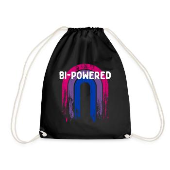 Bi-Powered Bisexual LGBTQ Bi Pride LGBT - Drawstring Bag - black - Front