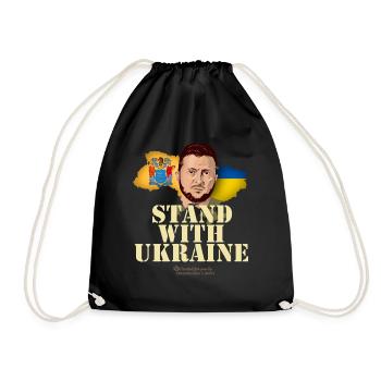 Ukraine New Jersey Flags Zelenskyj - Drawstring Bag - black - Front