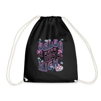 Salsa Hippie Style, Flower Power, Retro Style, - Turnbeutel - Schwarz - Vorne