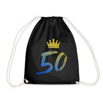 50 Number Crown - Drawstring Bag - black - Front