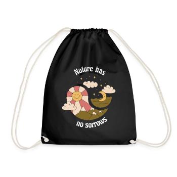 Nature Has No Sorrows Retro Nature Designs - Turnbeutel - Schwarz - Vorne