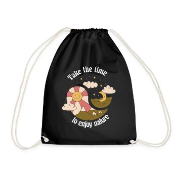 Prenez le temps de profiter de la nature Retro Nature Designs - Sac de sport léger - noir - Devant