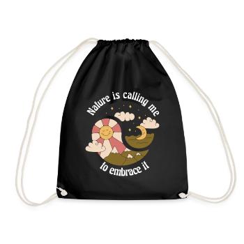 La nature m’appelle à l’embrasser La nature conçoit - Sac de sport léger - noir - Devant