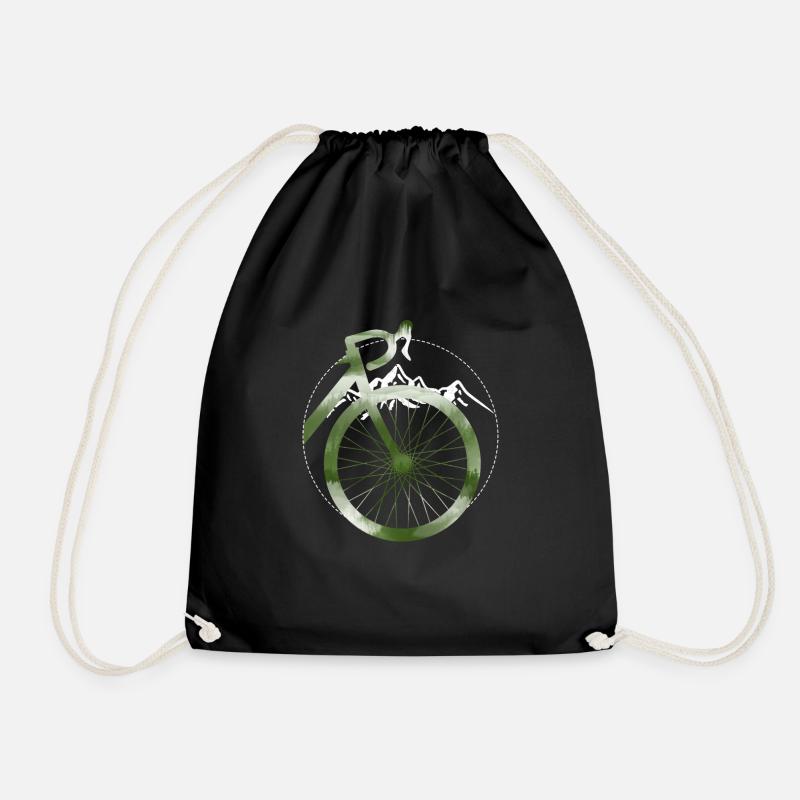 Gravel, mountain biking, passion cycling, cyclist - Drawstring Bag - black