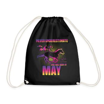 Cette fille aime les chevaux | Mai - Sac de sport léger - noir - Devant