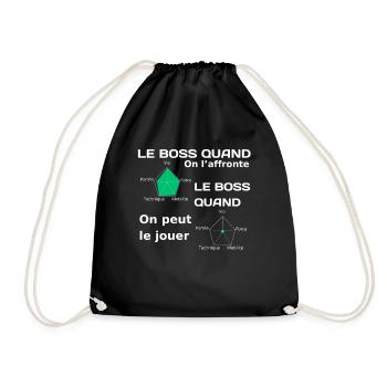 Le niveau d'un boss - Drawstring Bag - black - Front