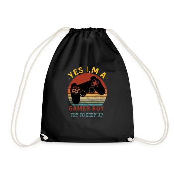 Yes l'm a gamer boy Time to level up - Sac de sport léger - noir - Devant