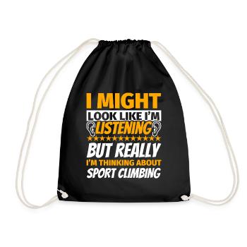 Sportklettern lustiges Geschenk - Turnbeutel - Schwarz - Vorne