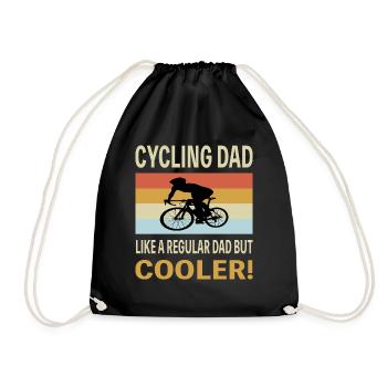 Fahrrad Vintage lustige Sprüche Cycling Dad - Turnbeutel - Schwarz - Vorne