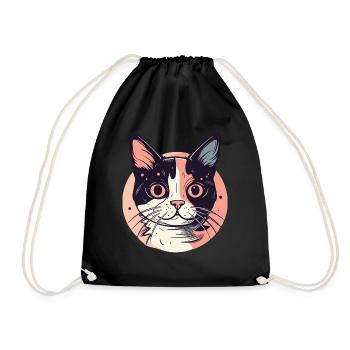 Katze - Turnbeutel - Schwarz - Vorne