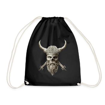 Viking Skull Bright - Drawstring Bag - black - Front